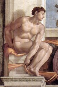 Reproduktion nach Michelangelo Buonarroti - Ignudo 